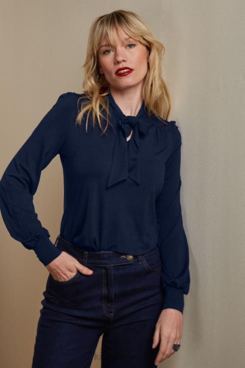 Apparel GB King Louie Women Amalia Top Ecovero Light Evening Blue 2JFL638