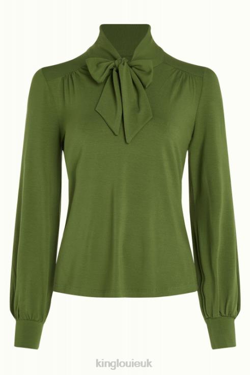 Apparel GB King Louie Women Amalia Top Ecovero Light Olive Green 2JFL639