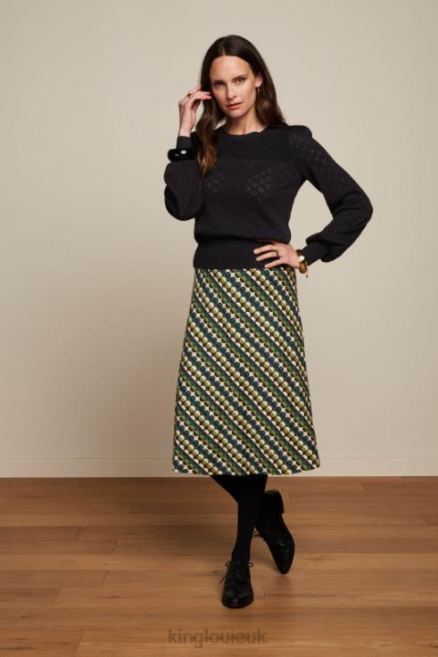 Apparel GB King Louie Women Bella Bell Sleeve Top Heart Ajour Black 2JFL687