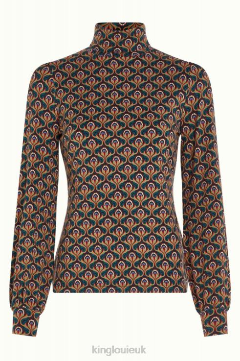 Apparel GB King Louie Women Betsy Puff Top Jubilee Dragonfly Green 2JFL658