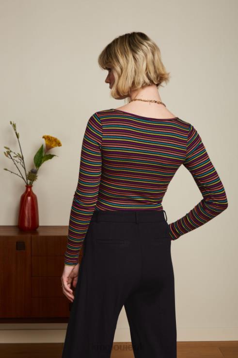 Apparel GB King Louie Women Carice V Top Rolla Stripe Umbre 2JFL655