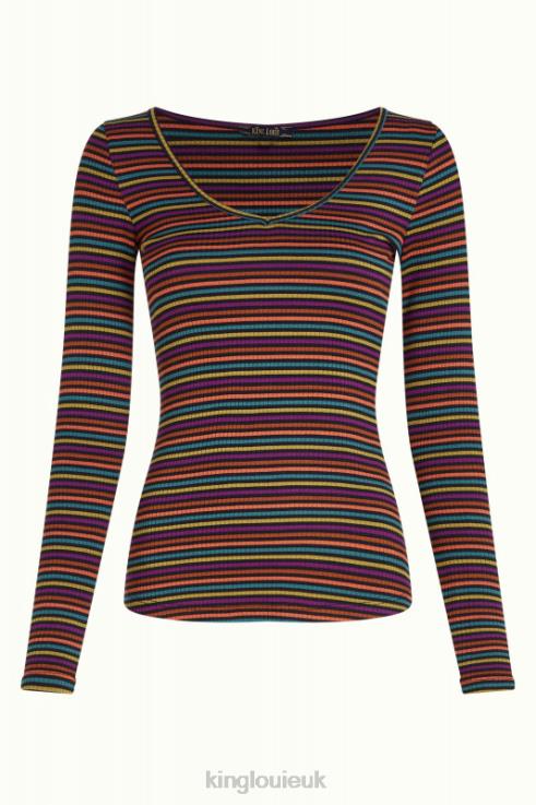 Apparel GB King Louie Women Carice V Top Rolla Stripe Umbre 2JFL655