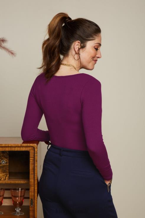 Apparel GB King Louie Women Carice V Top Uni Rib Caspia Purple 2JFL651