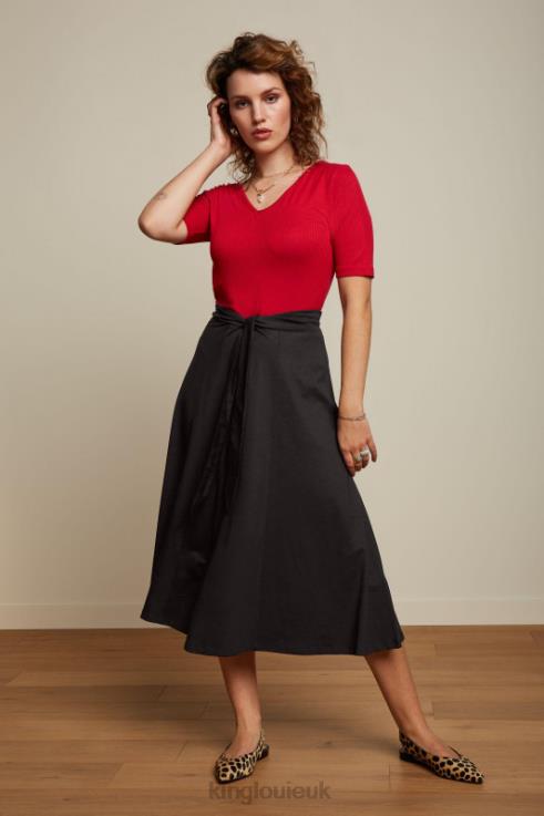 Apparel GB King Louie Women Carice V Top Uni Rib Ruby Red 2JFL6100