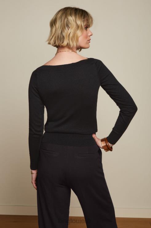 Apparel GB King Louie Women Ivy Top Lapis Stripe Black 2JFL661