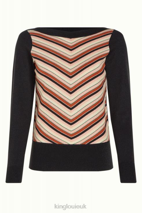 Apparel GB King Louie Women Ivy Top Lapis Stripe Black 2JFL661