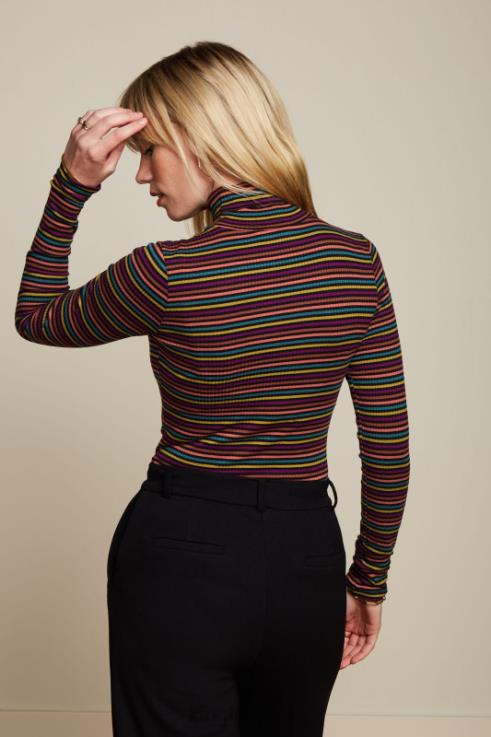 Apparel GB King Louie Women Rollneck Top Rolla Stripe Umbre 2JFL657
