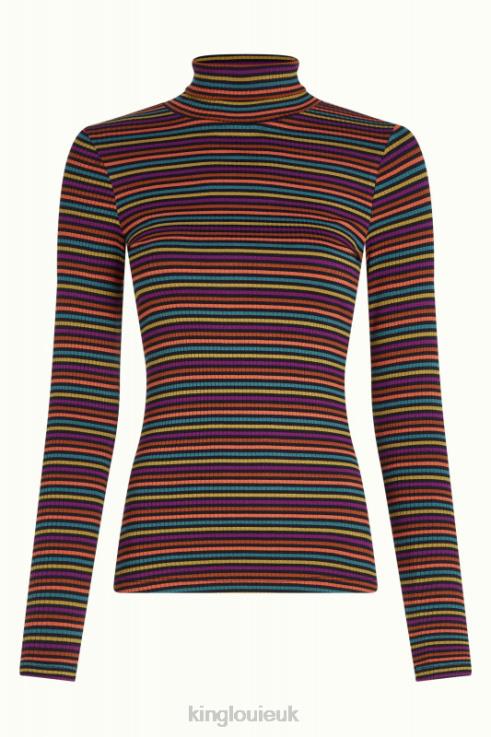 Apparel GB King Louie Women Rollneck Top Rolla Stripe Umbre 2JFL657
