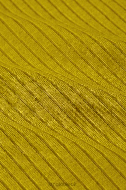 Apparel GB King Louie Women Rollneck Top Uni Rib Curry Yellow 2JFL646