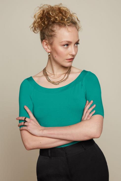 Apparel GB King Louie Women Sarah Top Ecovero light Aqua Green 2JFL6107